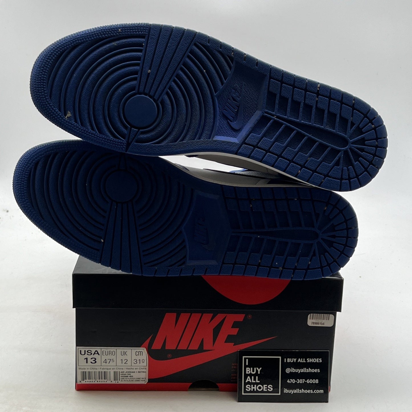 Size 13 - Air Jordan 1 Retro High OG Game Royal 2018 (555088-403)