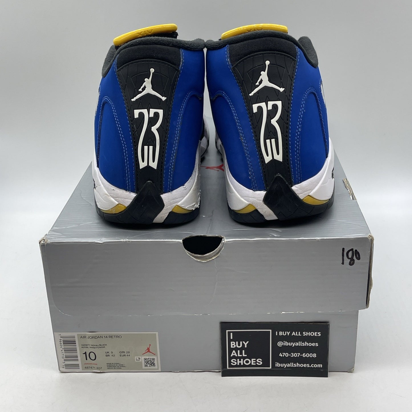 Size 10 - Air Jordan 14 Retro Laney Blue Black White Suede (487471-407)