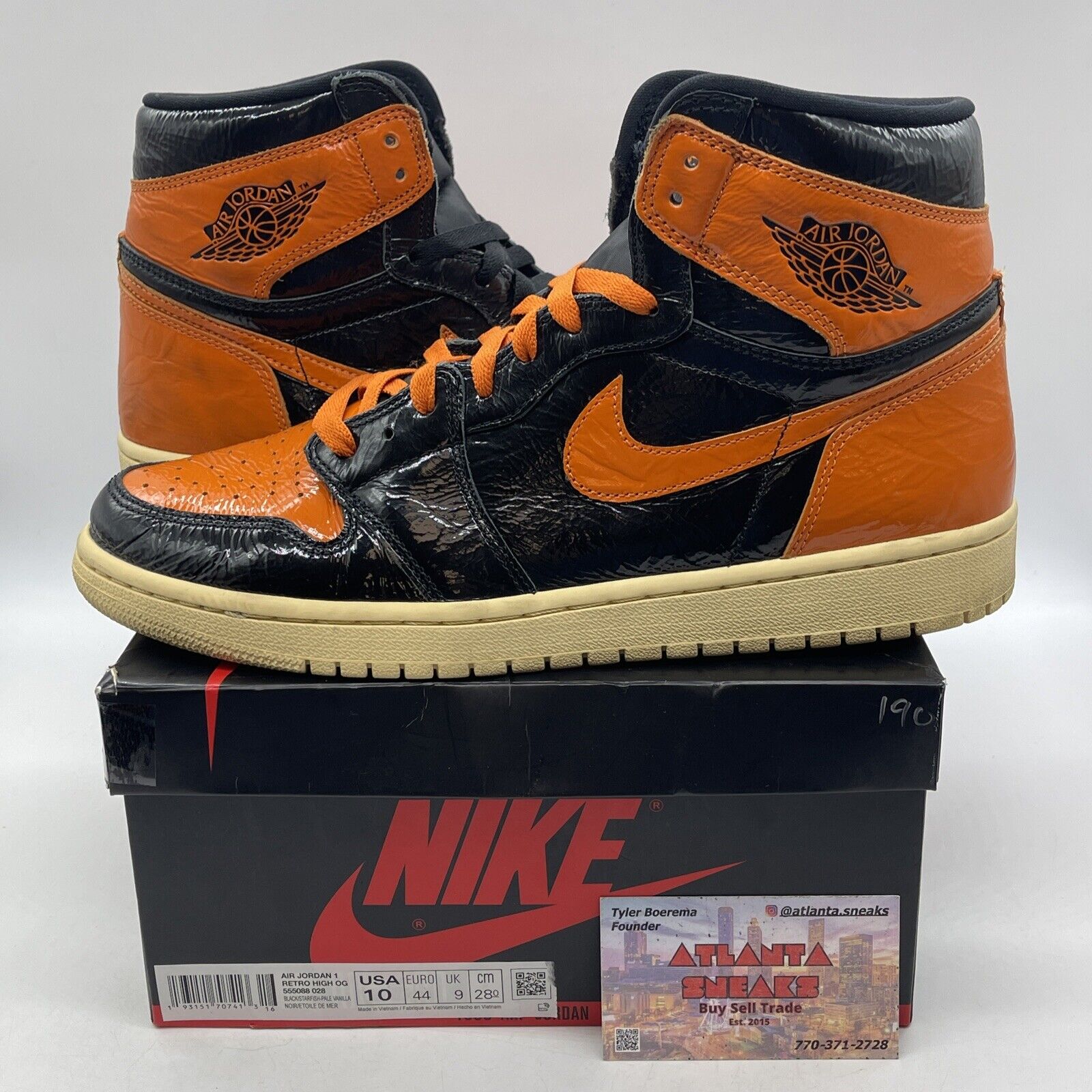 Size 10 - Jordan 1 Retro OG High Shattered Backboard 3.0 Leather (555088-028)