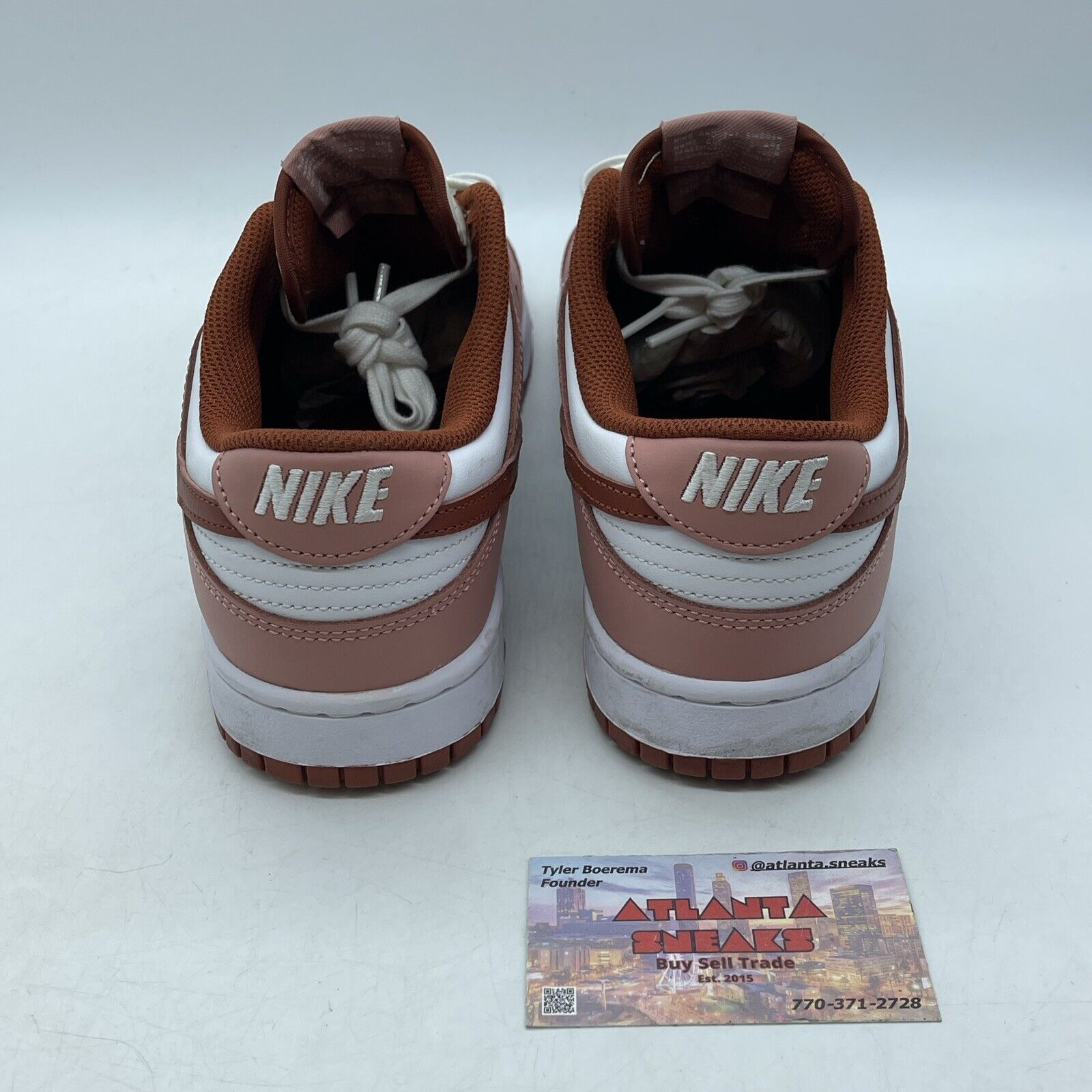Size 11.5W - Nike Dunk Low Red Stardust Pink White Leather (FQ8876-618)