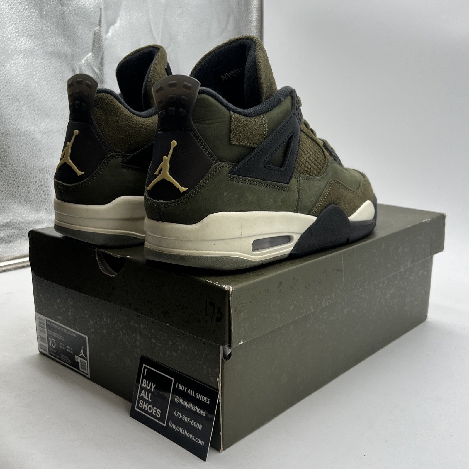 Size 10 - Air Jordan 4 SE Retro Low Craft - Olive (FB9927-200)