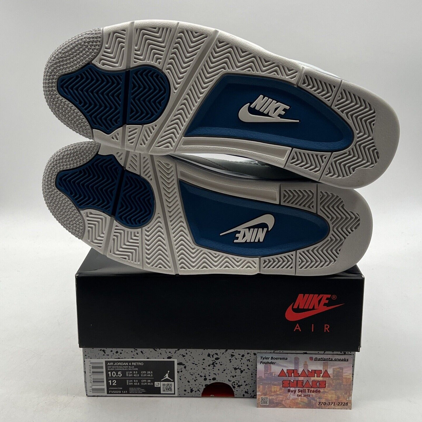 Size 10.5 - Air Jordan 4 Retro 2024 Military Blue White Leather (FV5029-141)