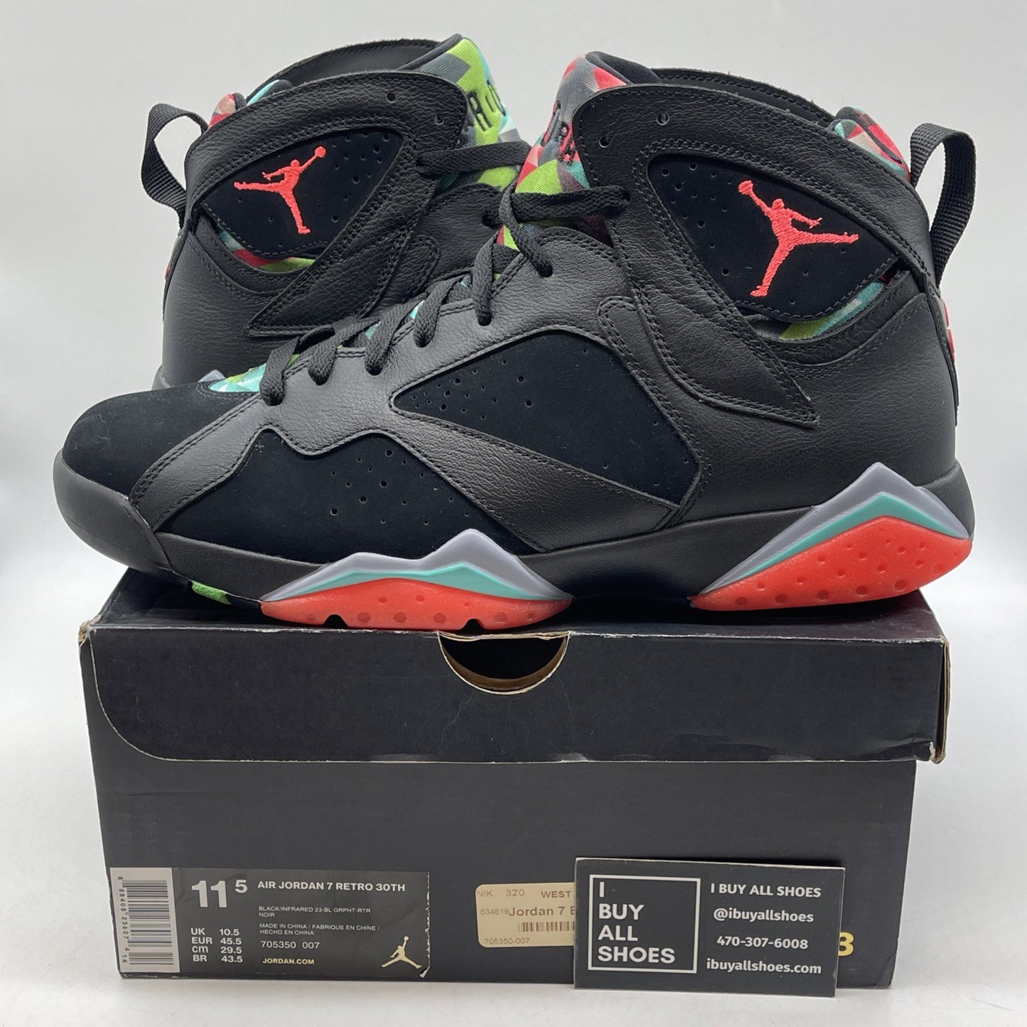 Size 11.5 - Air Jordan 7 Retro 30th Barcelona Nights Suede Leather (705350-007)