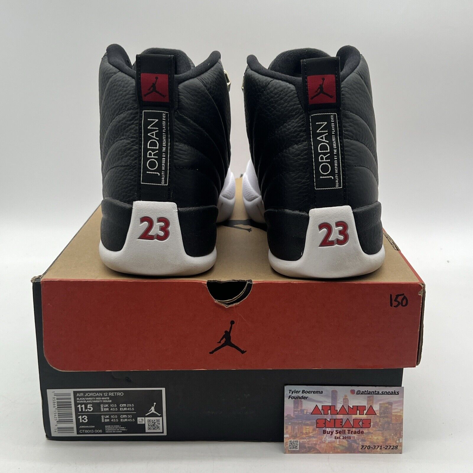 Size 11.5 - Jordan 12 Retro Mid Playoff Black White Leather (CT8013-006)