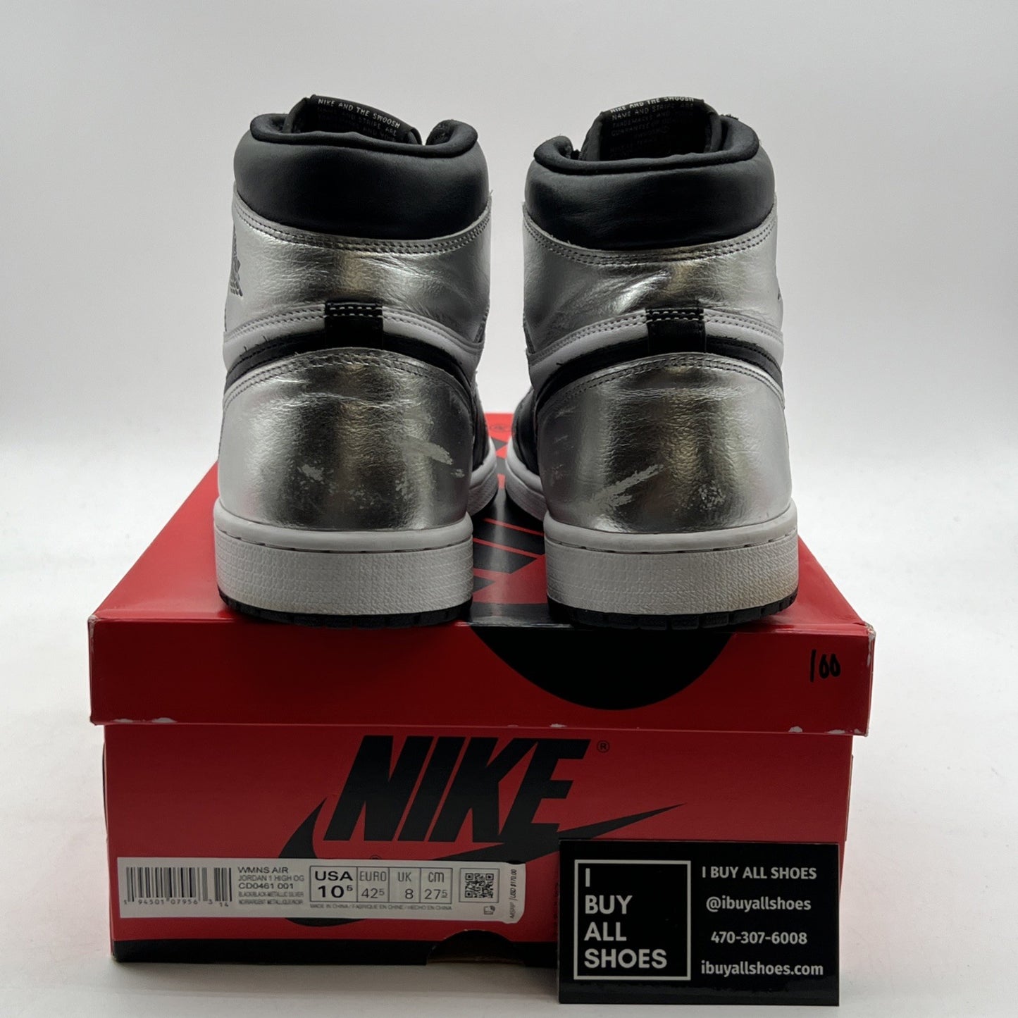 Size 10.5W - Air Jordan 1 High OG Metallic Silver (CD0461-001)