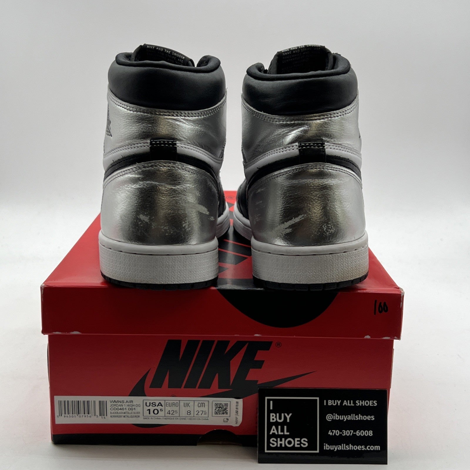 Size 10.5W - Air Jordan 1 High OG Metallic Silver (CD0461-001)