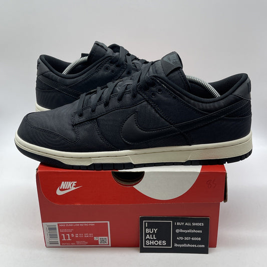 Size 11.5 - Nike Dunk Low Black Canvas Suede Leather (DV7211-001)
