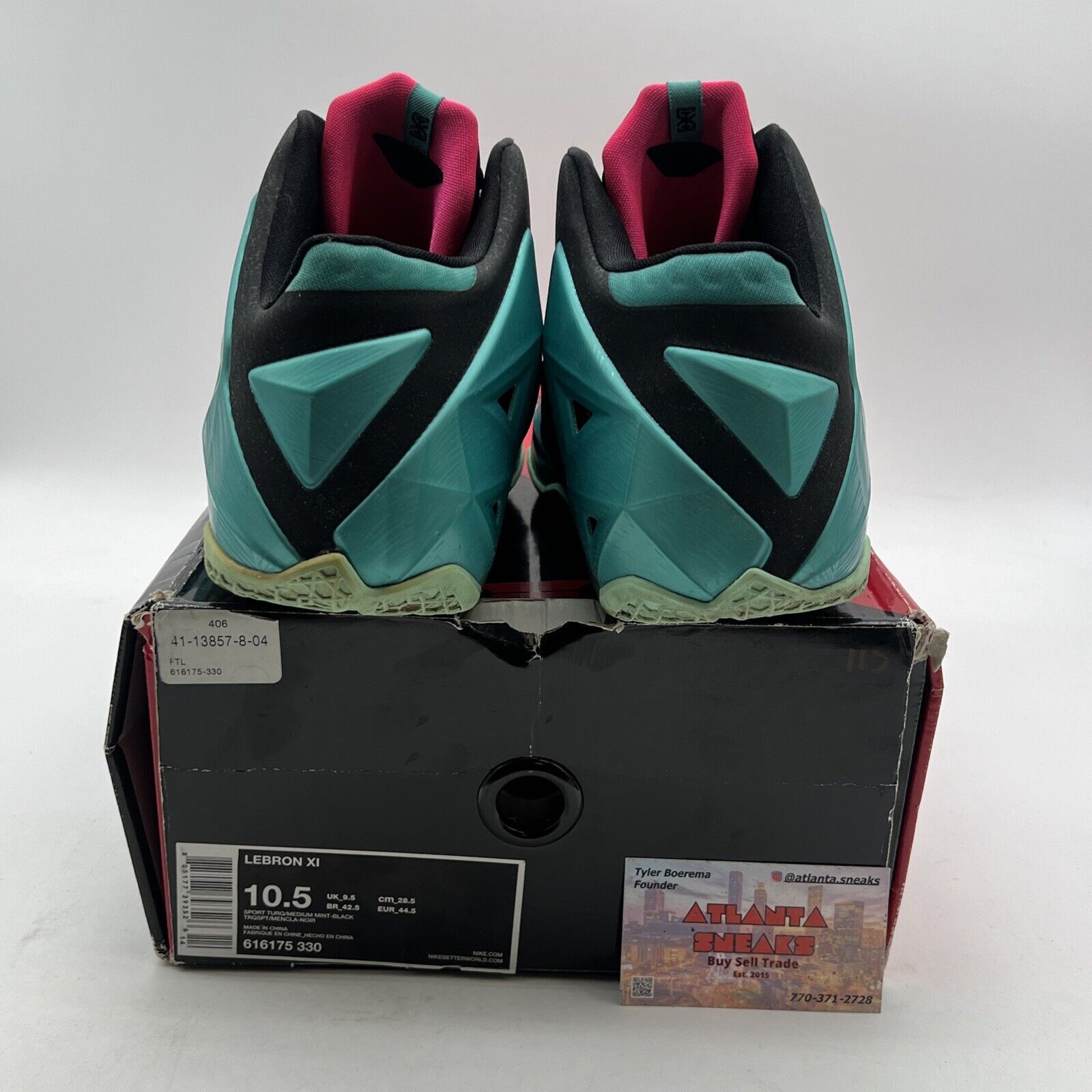 Size 10.5 - Nike LeBron 11 South Beach (616175-330)