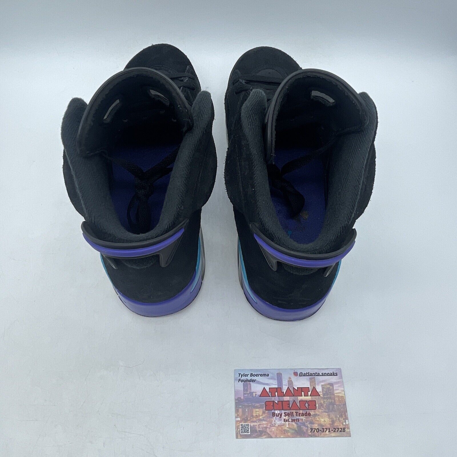 Size 8.5 - Air Jordan 6 Retro Aqua Black Purple Suede (CT8529-004)