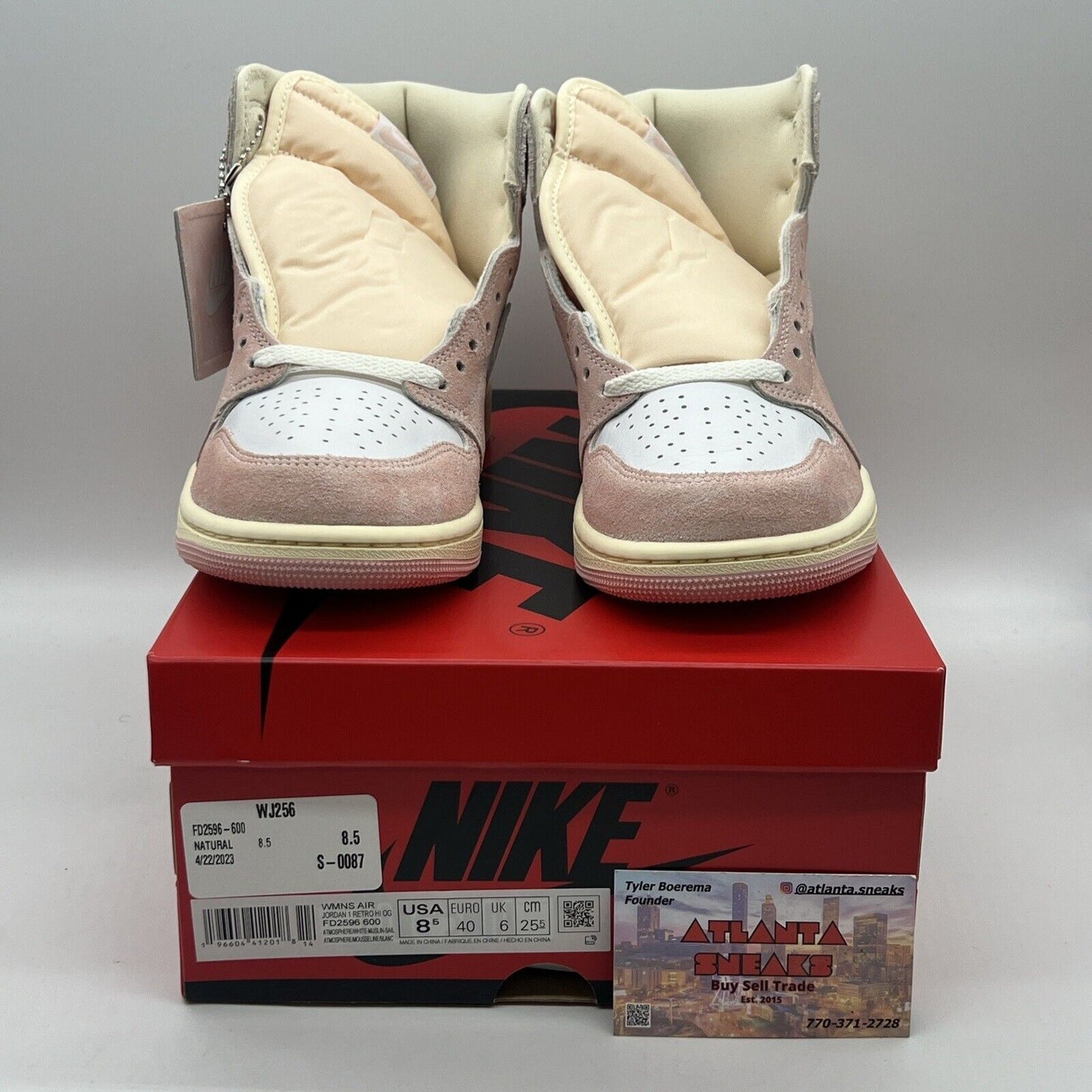 [FD2596-600] Womens Air Jordan RETRO 1 HIGH OG 'WASHED PINK' Brand New Og All