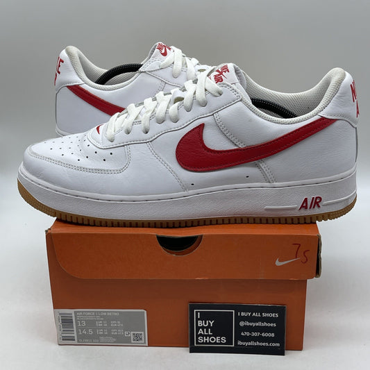 Size 13 - Nike Air Force 1 Low Color of the Month White University Red