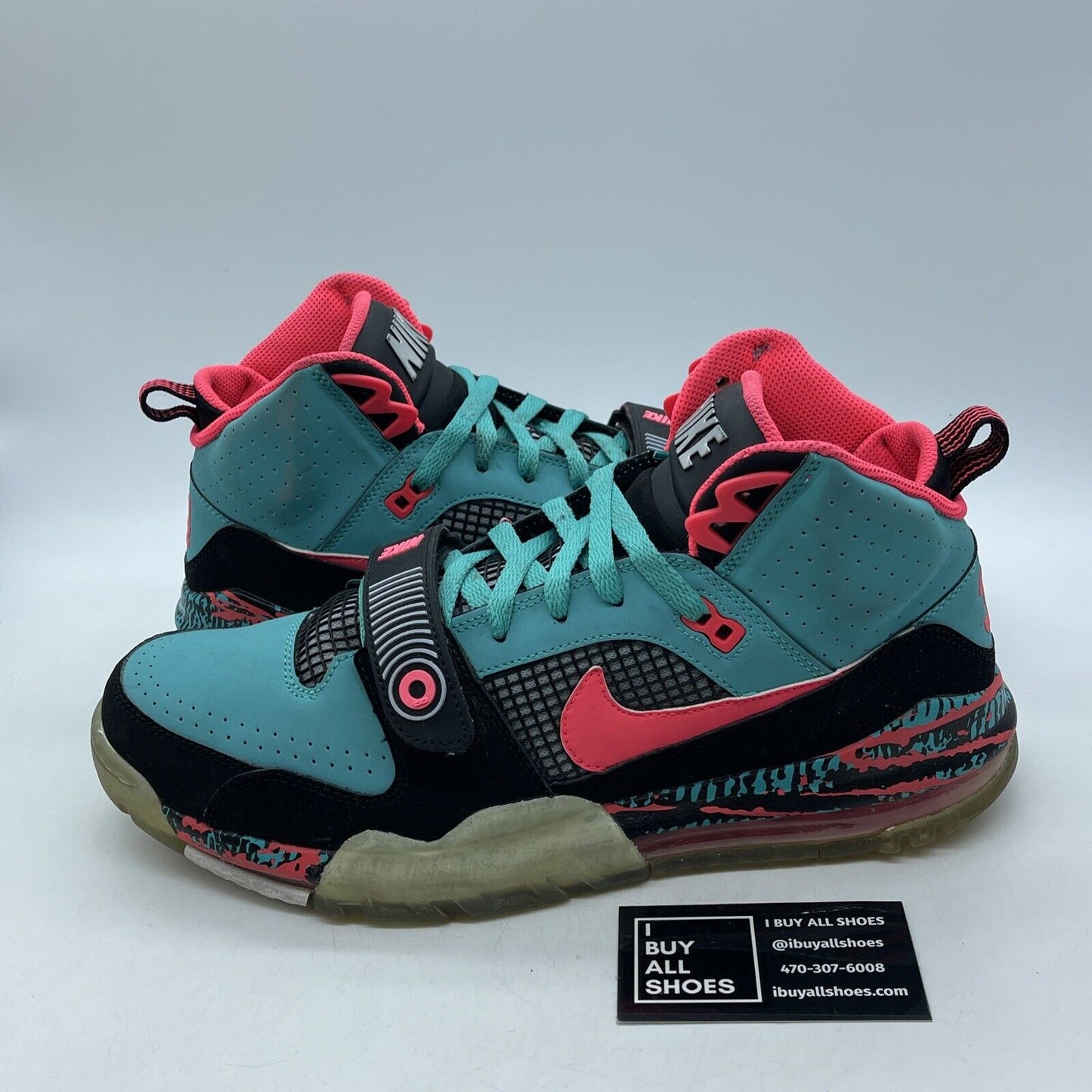 Size 11.5 - Nike Air Max Bo Jax PRM Hyper Jade Blue Black Suede (654479-300)