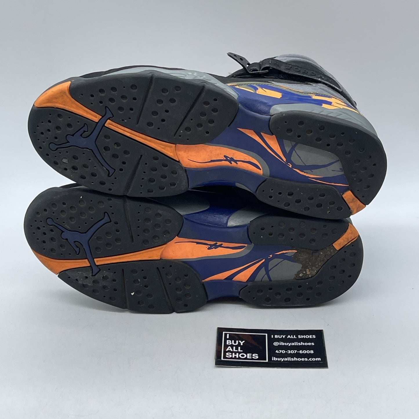Size 9 - Air Jordan 8 Retro Phoenix Suns Black Grey Suede (305381-043)