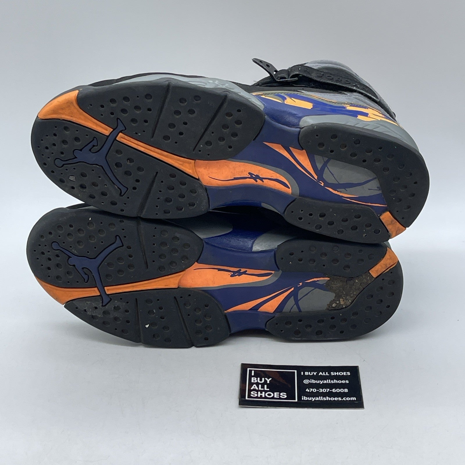 Size 9 - Air Jordan 8 Retro Phoenix Suns Black Grey Suede (305381-043)