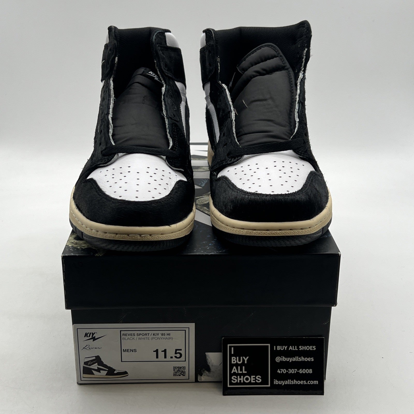 Size 11.5 - Kool Kiy / Reves Paris Air Kiy HI Panda Black/white