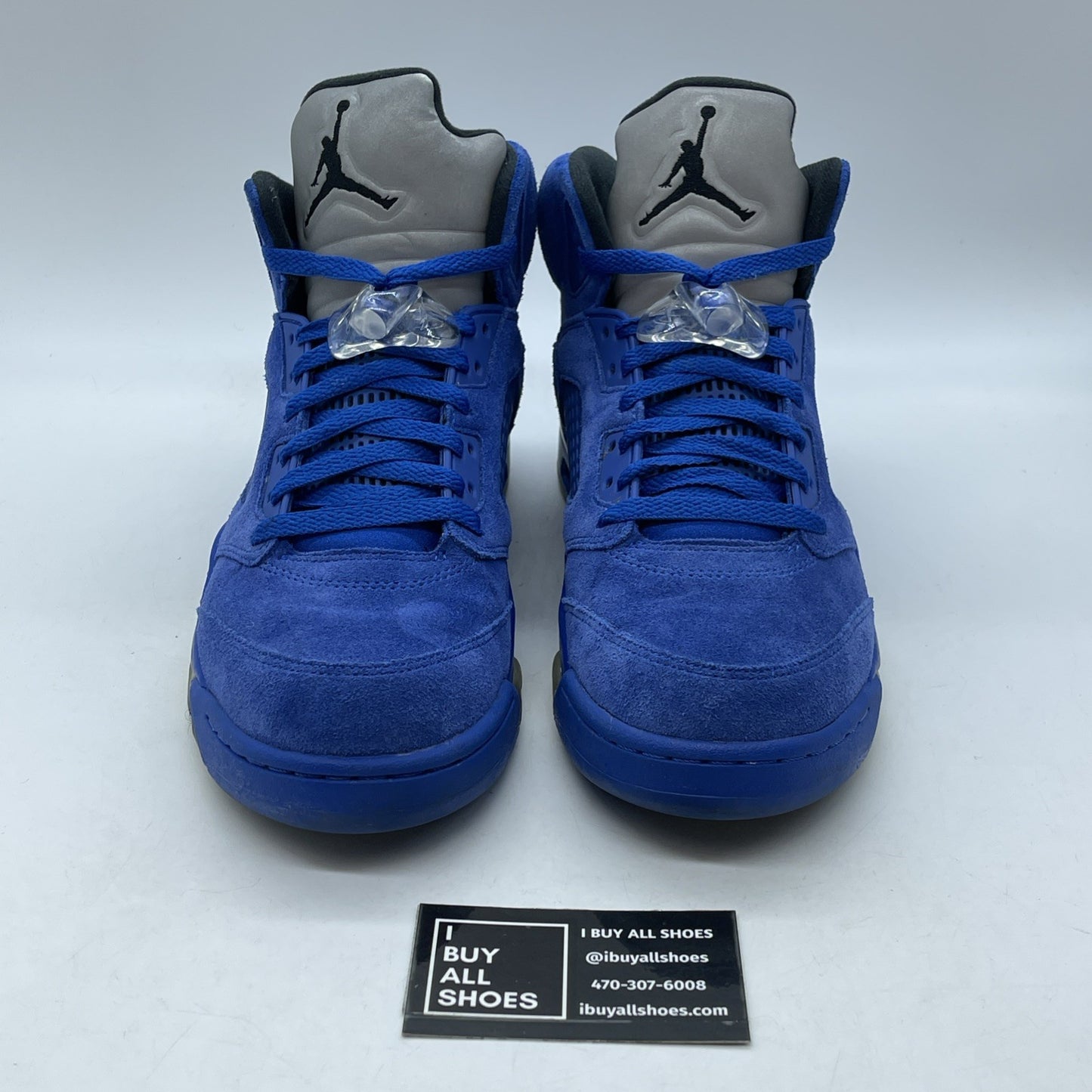 Size 9.5 - Air Jordan 5 Retro Blue Suede Black (136027-401)