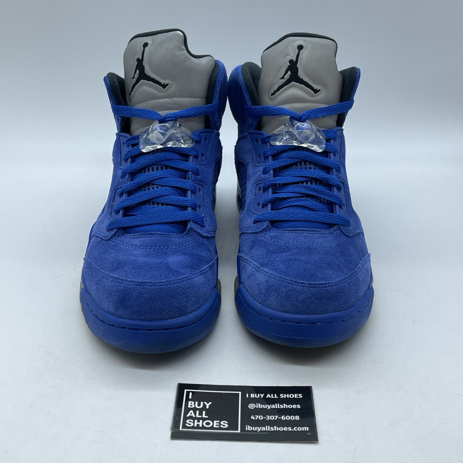 Size 9.5 - Air Jordan 5 Retro Blue Suede Black (136027-401)