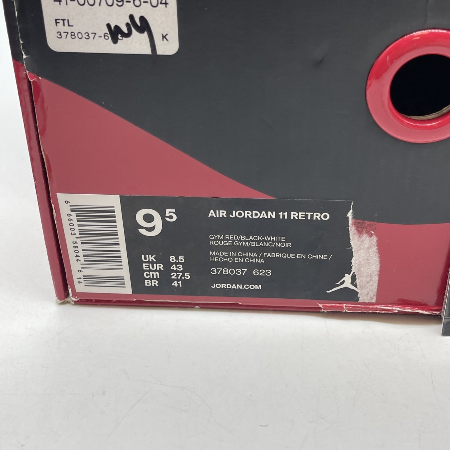 Size 9.5 - Jordan 11 Retro High Win Like '96 Red Black Leather (378037-623)