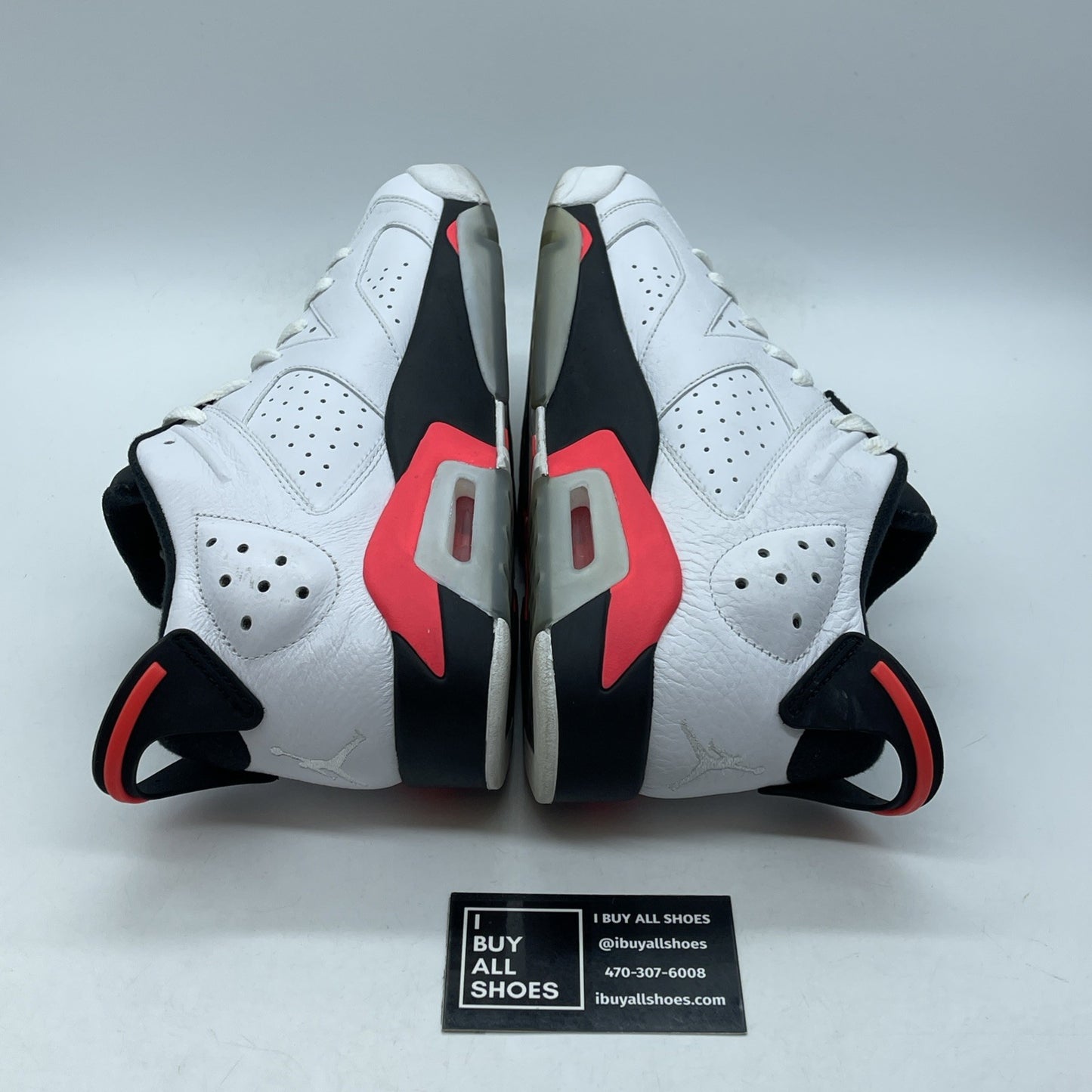 Size 9.5 - Air Jordan 6 Low White Infrared Black Leather (304401-123)
