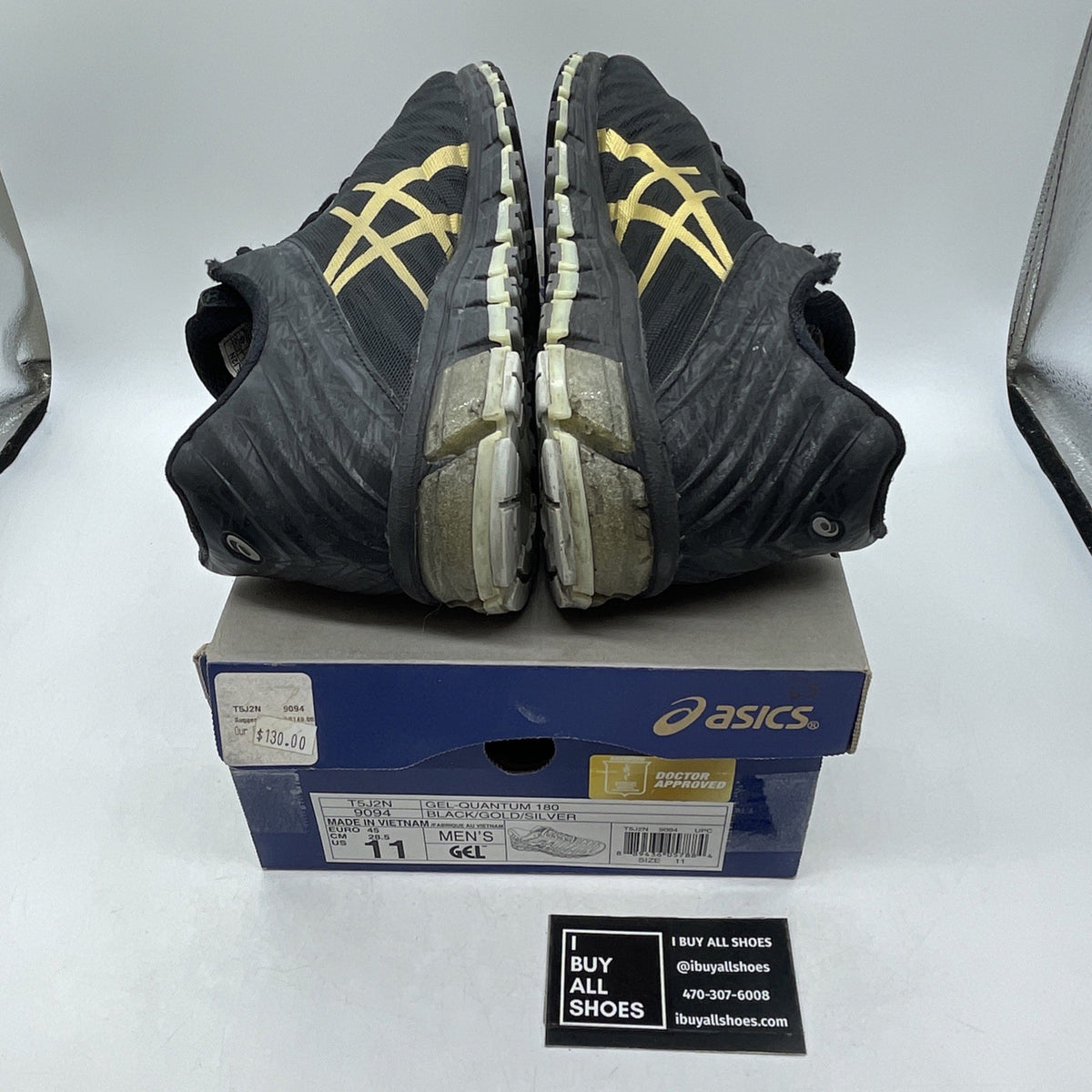 Size 11 - Asics Black Running Gel Quantum 180 (T5J7N)