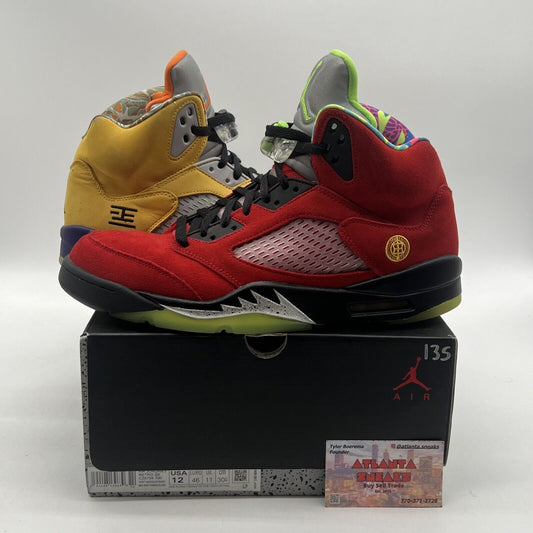 Size 12 - Jordan 5 Retro Solar Orange Yellow Red Suede Grey Green (CZ5725-700)