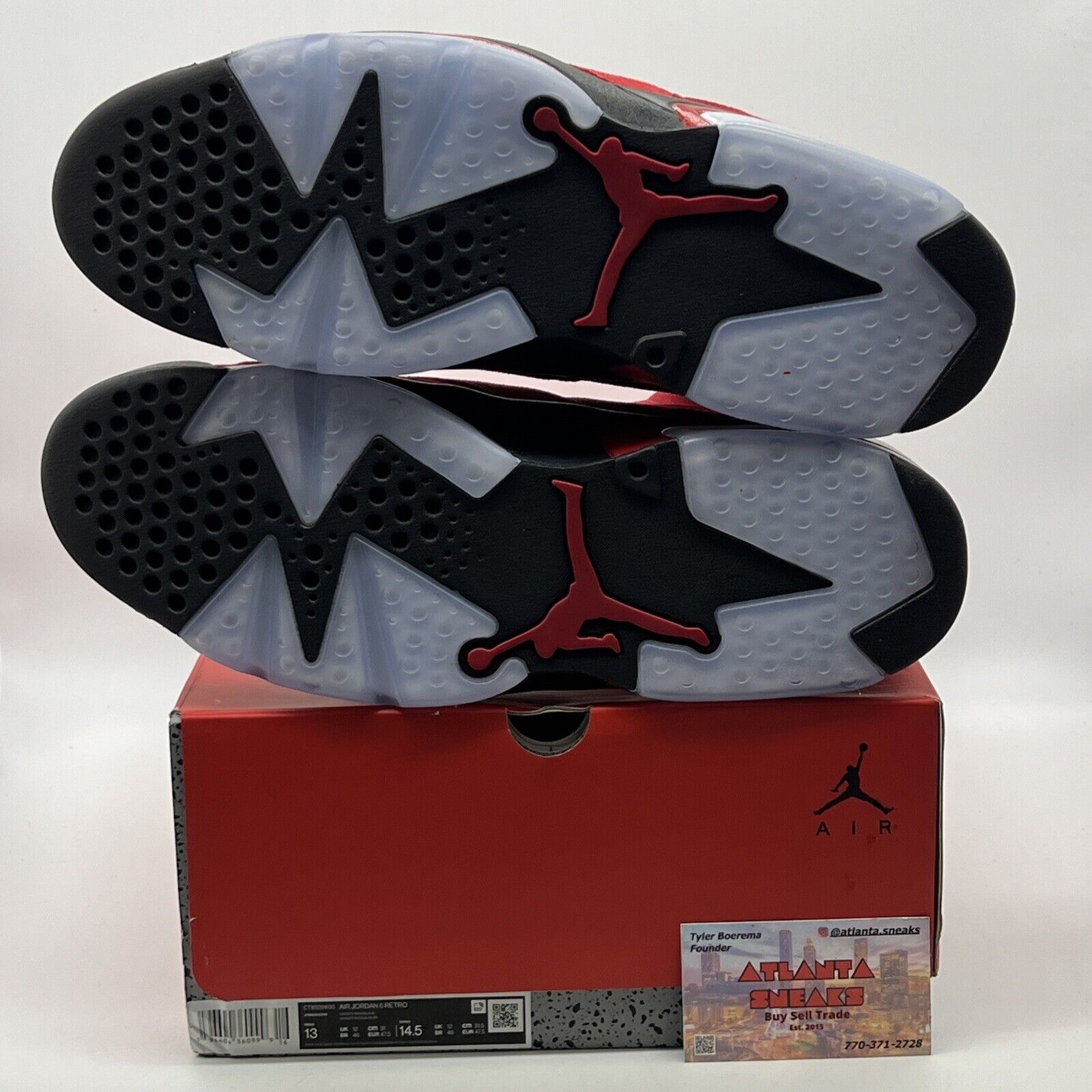 Size 13 - Air Jordan 6 Retro Toro Bravo Black Red Suede (CT8529-600)
