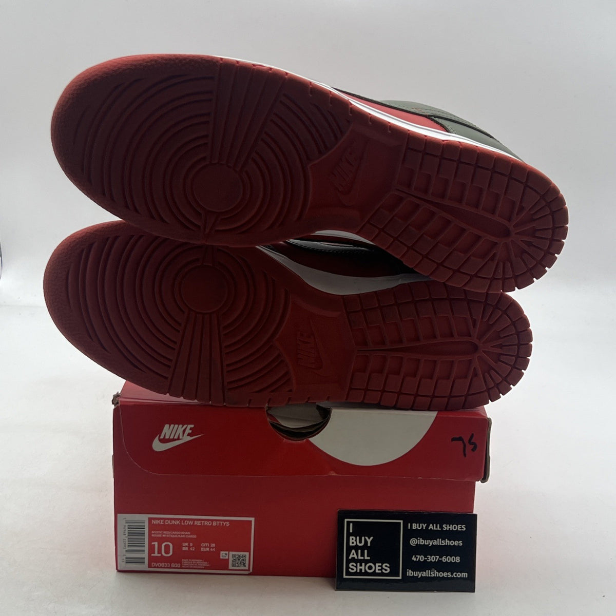 Size 10 - Nike Dunk Low Cargo Khaki Mystic Red (DV0833-600)