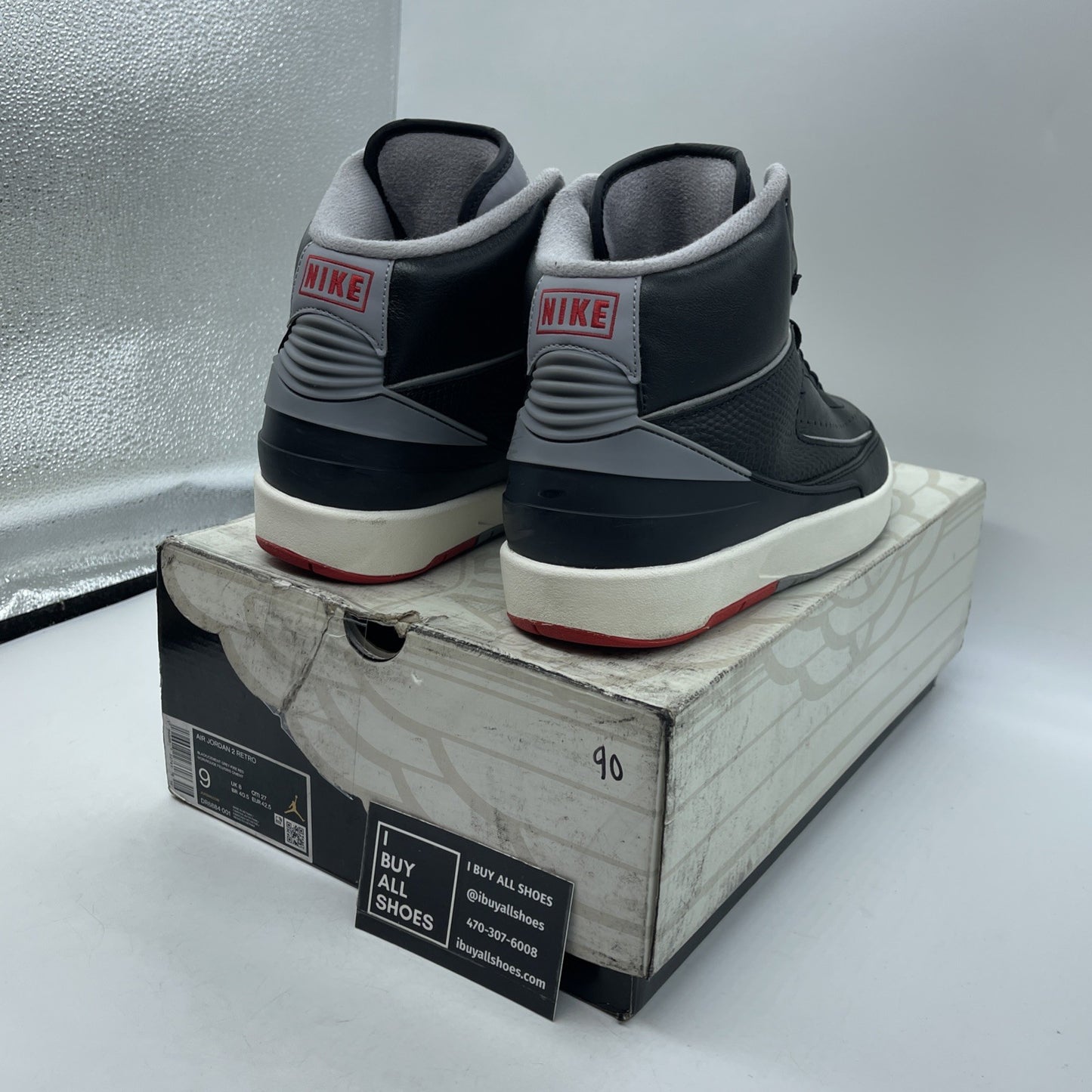 Size 9 - Air Jordan 2 Retro Black Cement Black Grey Leather (DR8884-001)