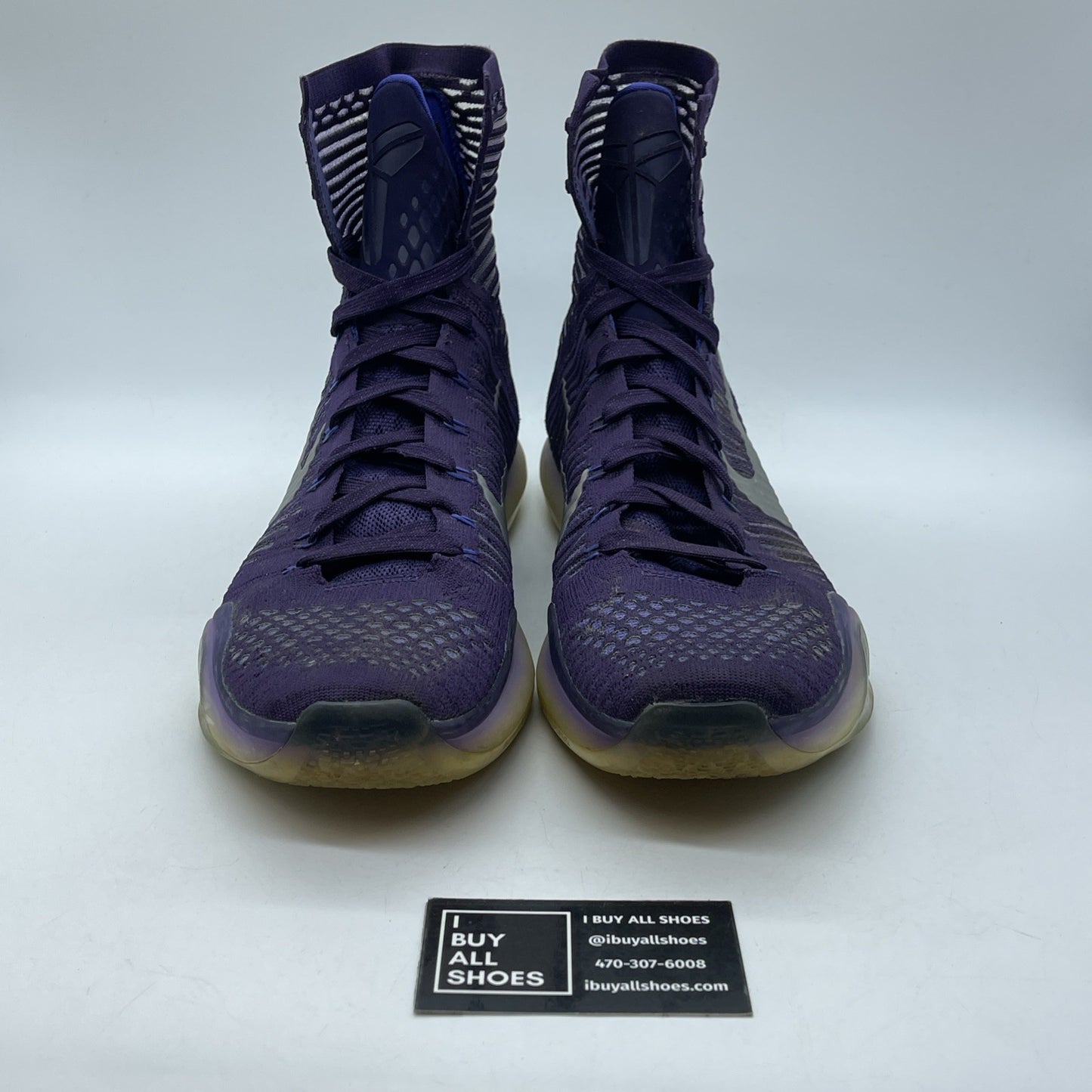 Size 11.5 - Nike Kobe 10 Elite Team Silver Purple Suede (718763-505)