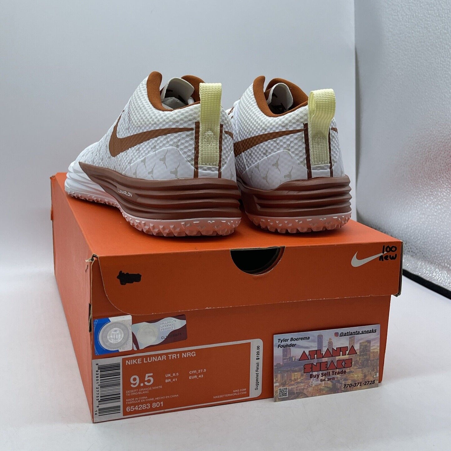 Size 9.5 - Nike Lunar TR1 Texas brown White  Suede leather (654283-801)