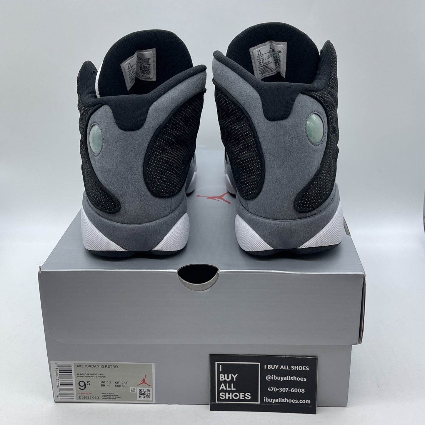 Size 9.5 - Air Jordan 13 Retro Black Flint White Suede Leather (DJ5982-060)