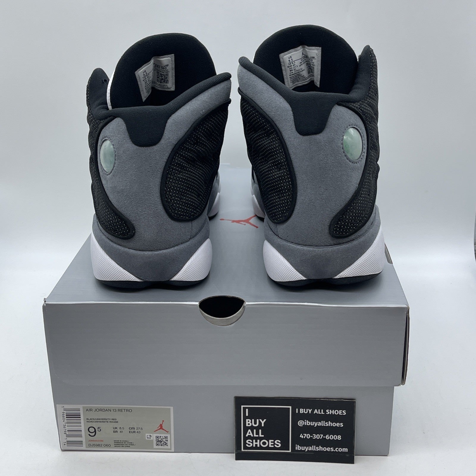 Size 9.5 - Air Jordan 13 Retro Black Flint White Suede Leather (DJ5982-060)