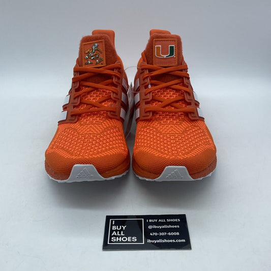 Size 12 - adidas UltraBoost 1.0 NCAA Pack - Miami White Orange Suede (FY5812)