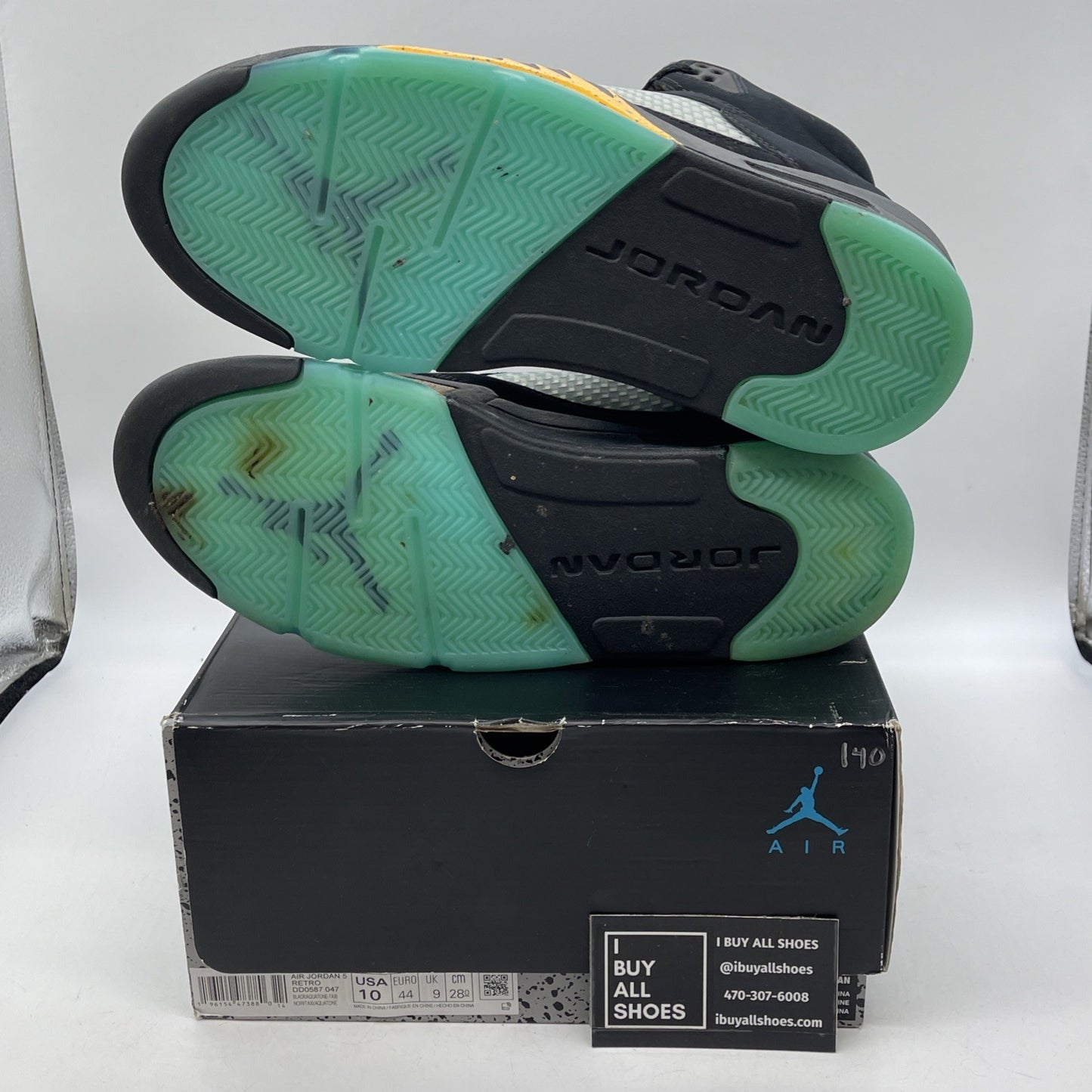 Size 10 - Jordan 5 Retro Mid Aqua Black Blue Yellow Suede (DD0587-047)
