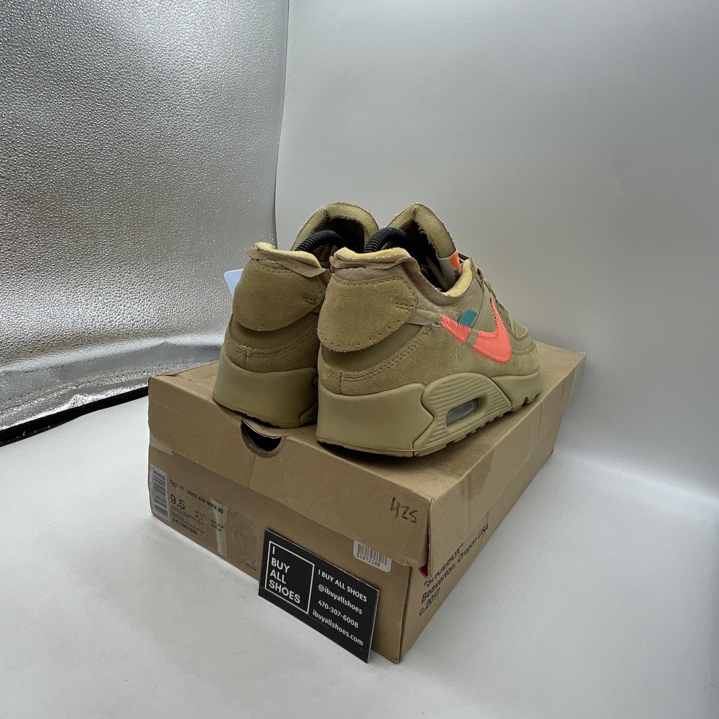 Size 9.5 - Nike Air Max 90 x OFF-WHITE Desert Ore 2019 (AA7293-200)