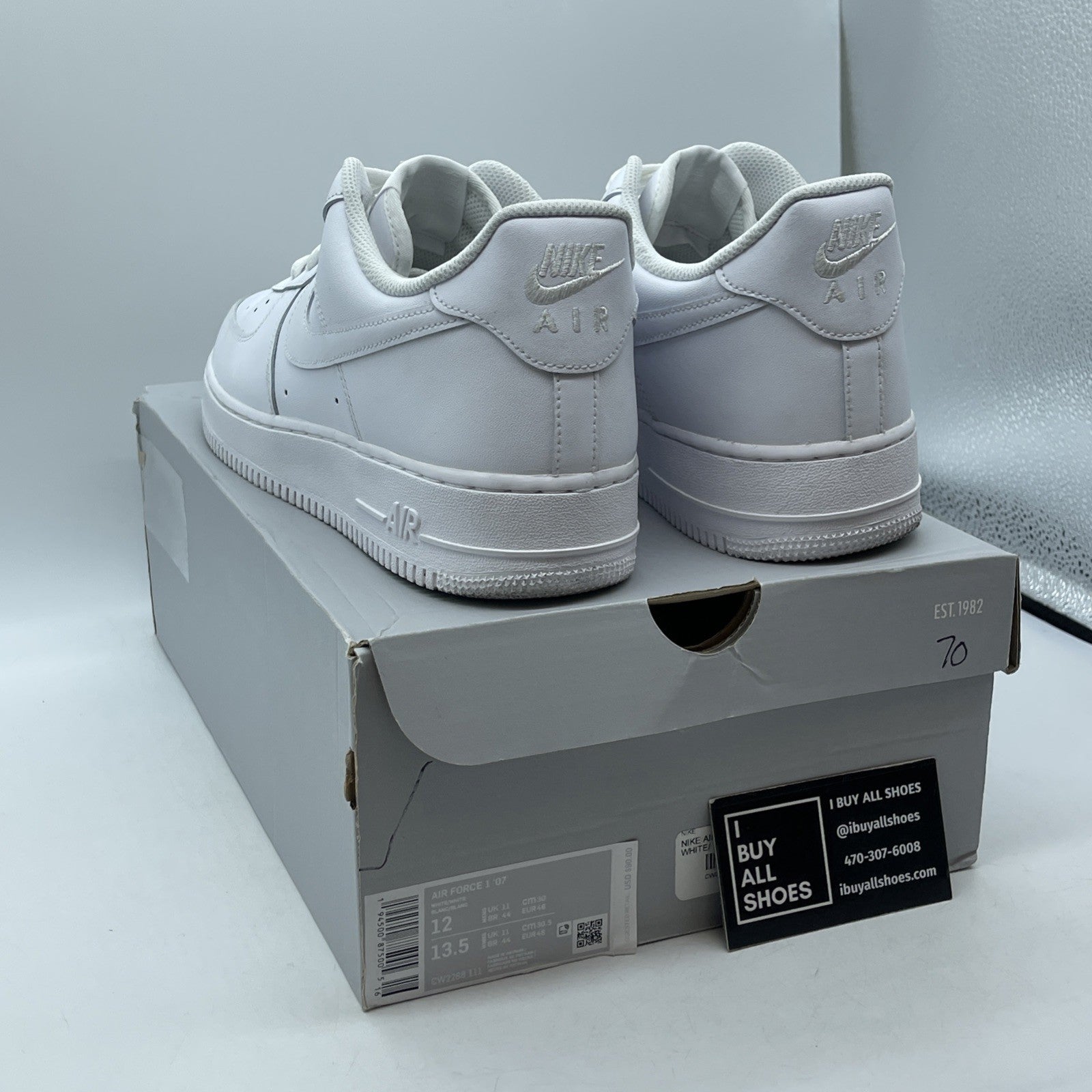 Size 12 - Nike Air Force 1 '07 Low Triple White Leather (CW2288-111)