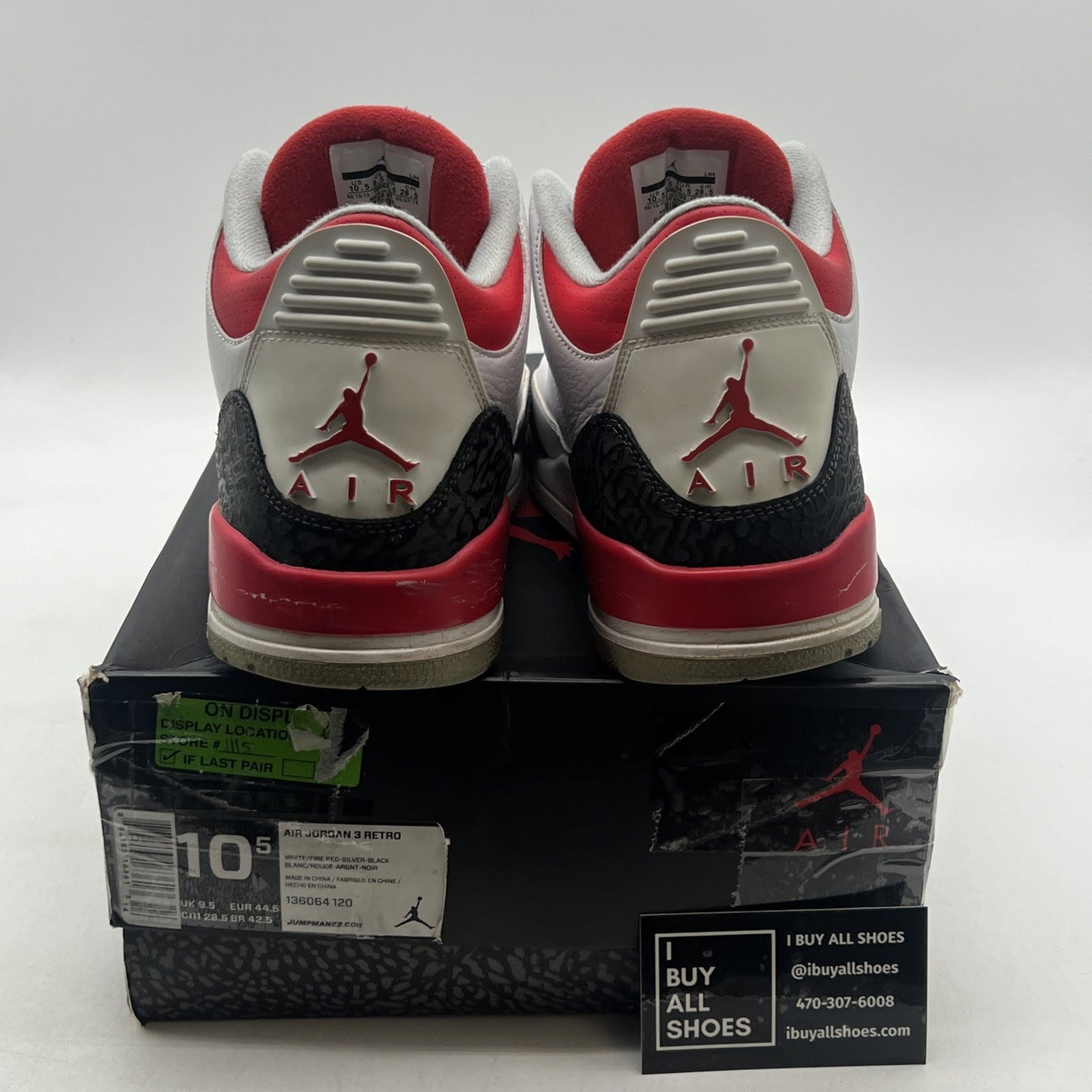 Size 10.5 - Air Jordan 3 Retro 2013 Fire Red (136064-120)