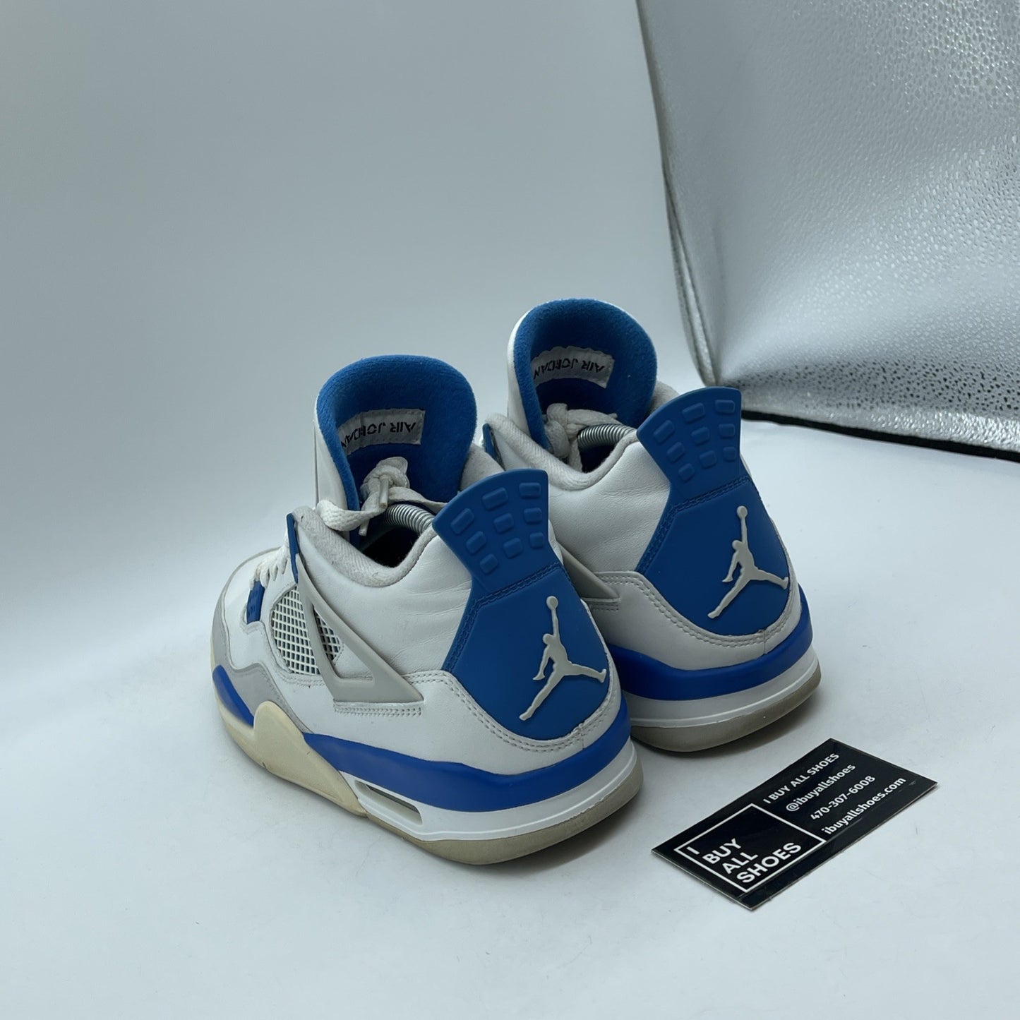 Size 9 - Jordan 4 Retro Military Blue 2012 White Grey Leather (308497-105)