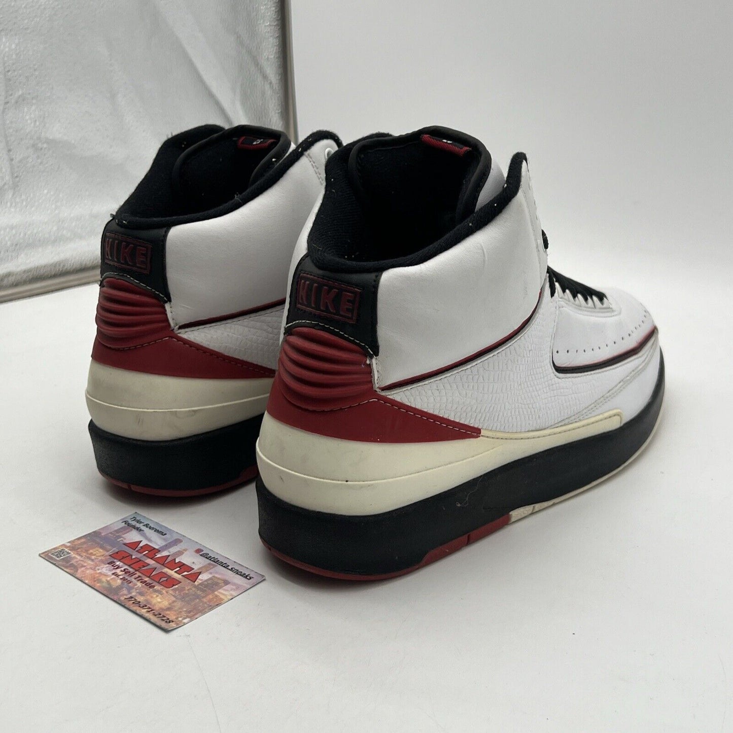 Size 12 - Air Jordan 2 Retro 2004 White Red Black Leather (308308-161)