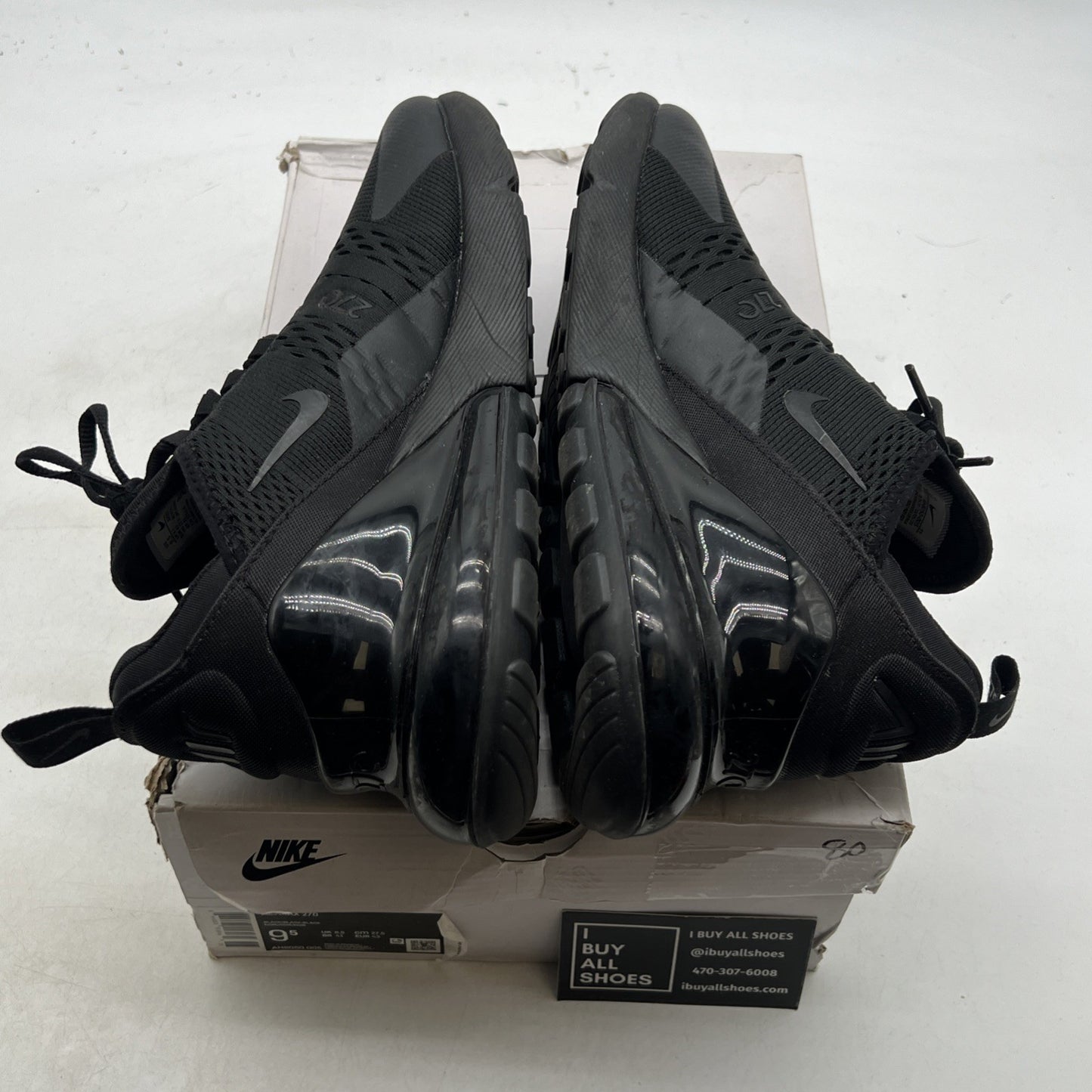 Size 9.5 - Nike Air Max 270 Low Triple Black (AH8050-005)