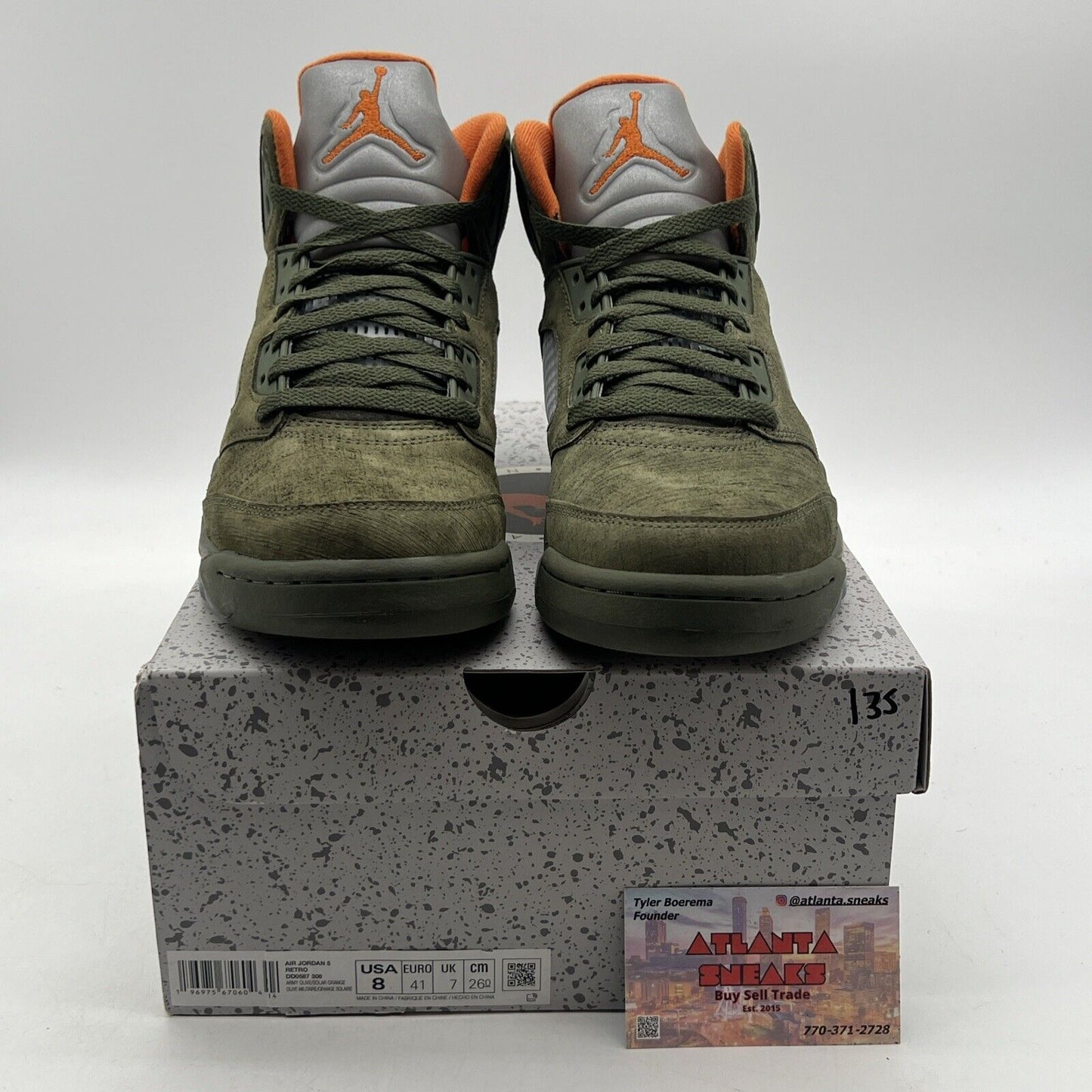 Size 8 - Air Jordan 5 Retro 2024 Olive Grey Orange (DD0587-308)