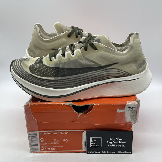 Size 9 - NikeLab Zoom Fly SP Shanghai Black White Green Suede Leather AA3172-300