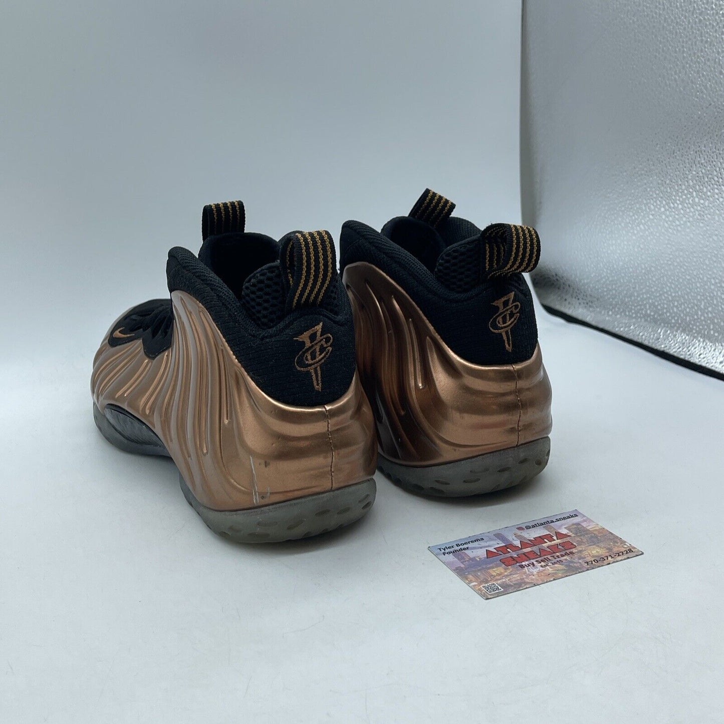 Size 9.5 - Nike Air Foamposite One 2017 Copper Leather Black Suede (314996-007)