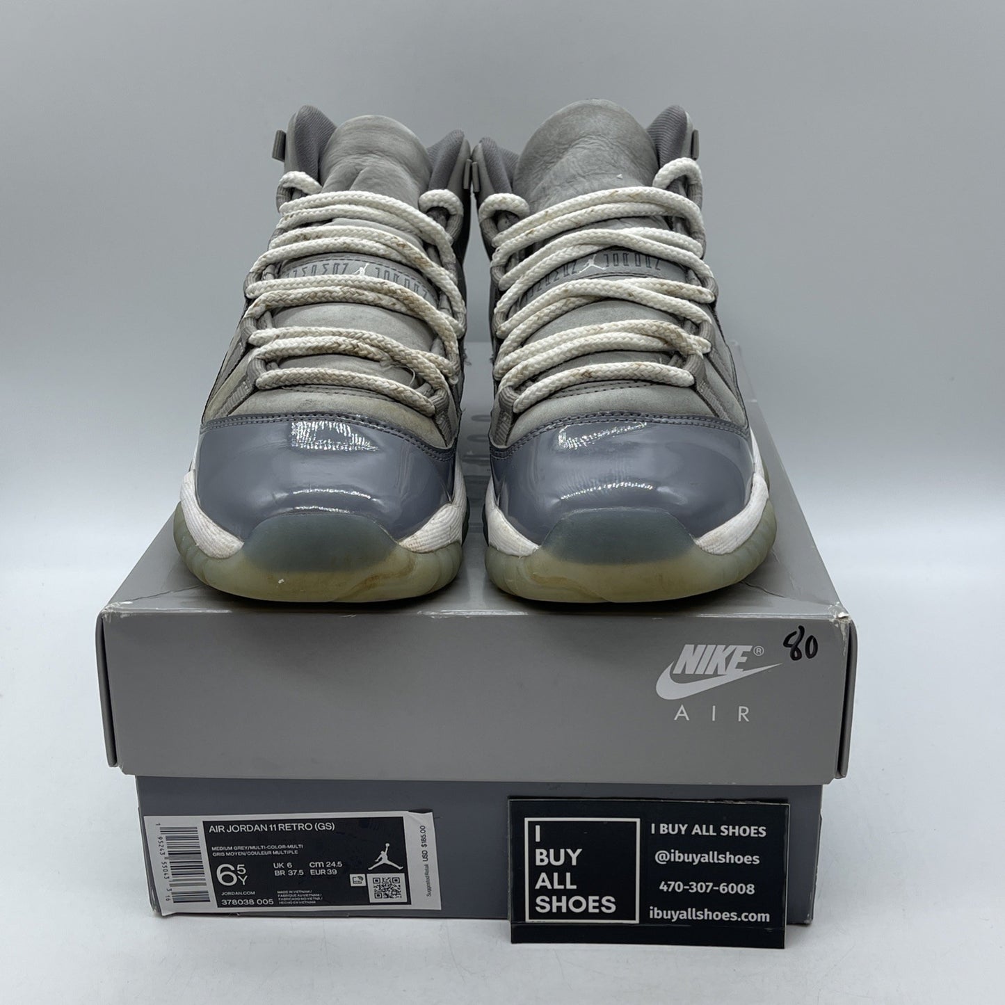 Size 6.5Y (GS) - Jordan 11 Retro 2021 Mid Cool Grey Suede Leather (378038-005)