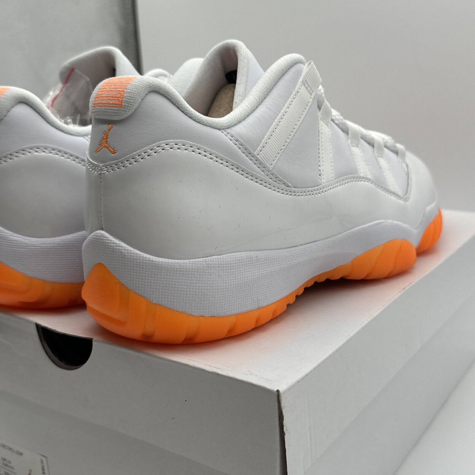 Size 12 - Jordan 11 Retro Low White Citrus Orange Sole Patent Leather Argume Neo