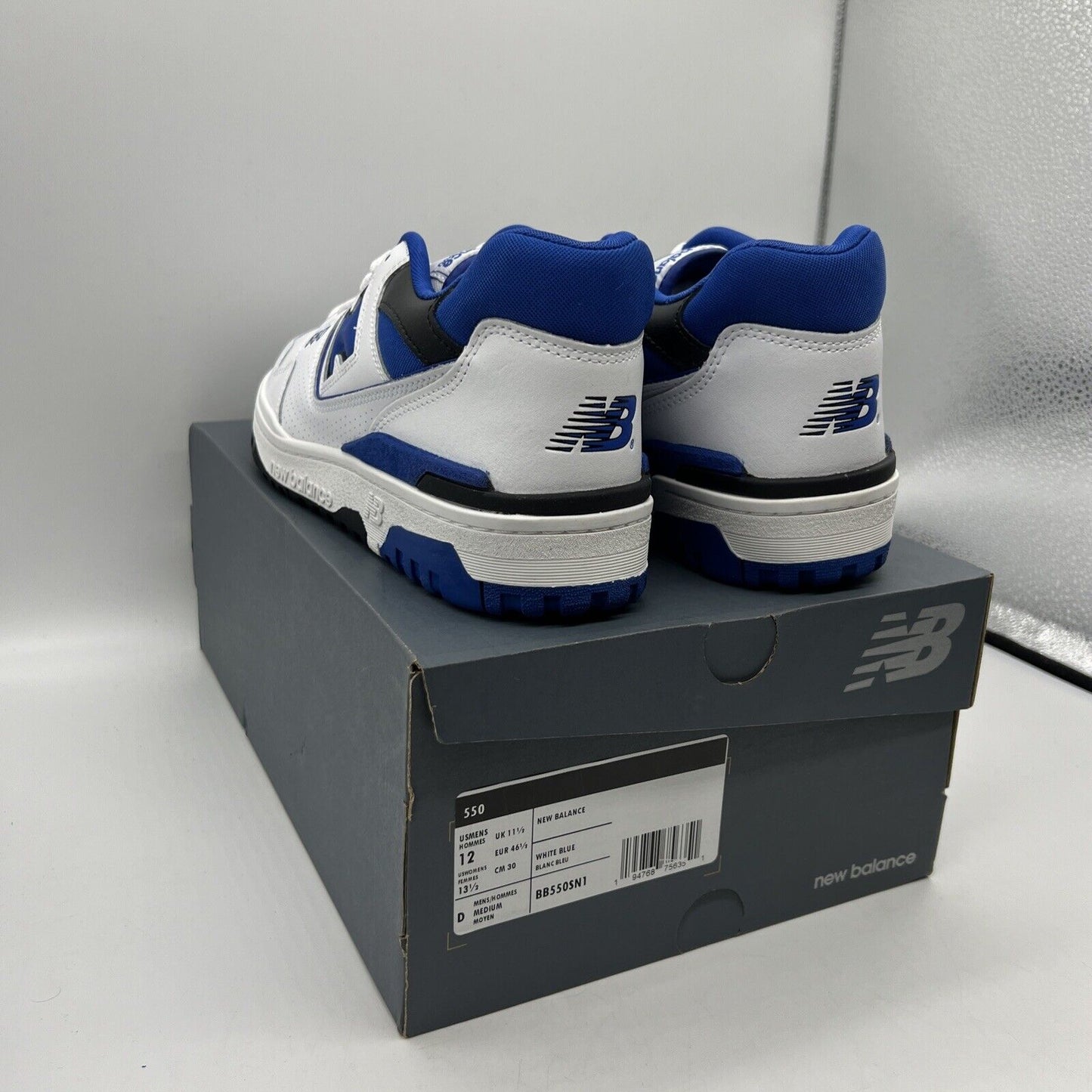 Size 12 - New Balance 550 White Team Royal Black White Brand New Og All DS