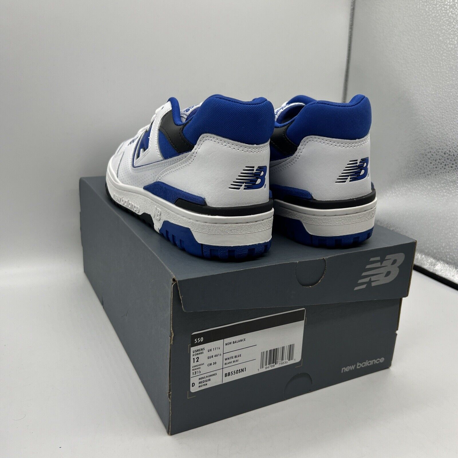 Size 12 - New Balance 550 White Team Royal Black White Brand New Og All DS