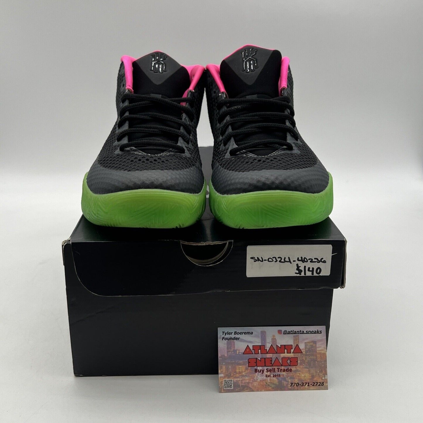 Size 9.5 - Nike Kyrie 1 iD Nike By You Black Pink Green (747423-991)