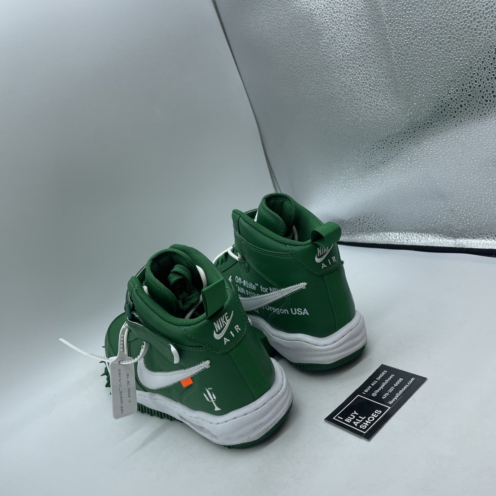 Size 11 - Nike Off-White x Air Force 1 SP Leather Mid Pine Green (DR0500-300)