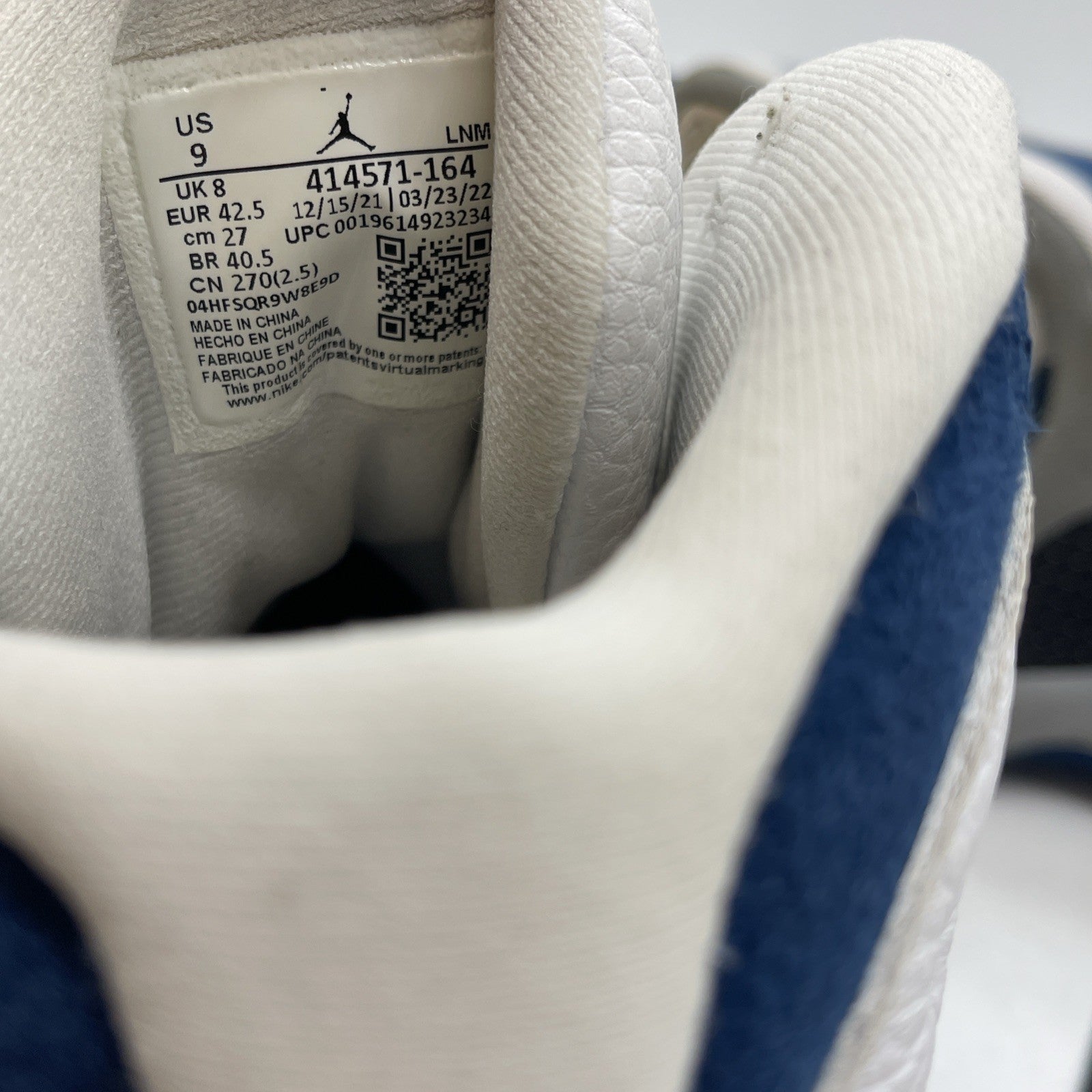 Size 9 - Jordan 13 Retro Mid French Blue White Suede Leather (414571-164)